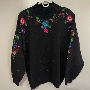Vintage Maggie Lawrence Holiday Embellished Sweater